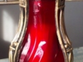 Candela rosu din sticla cu model