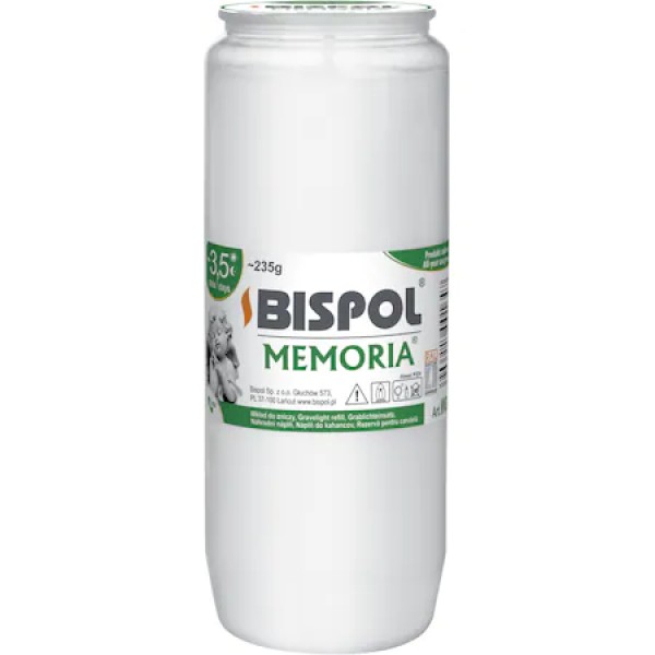 Candela rezerva Memoria alb, 84 ore, Bispol 225g