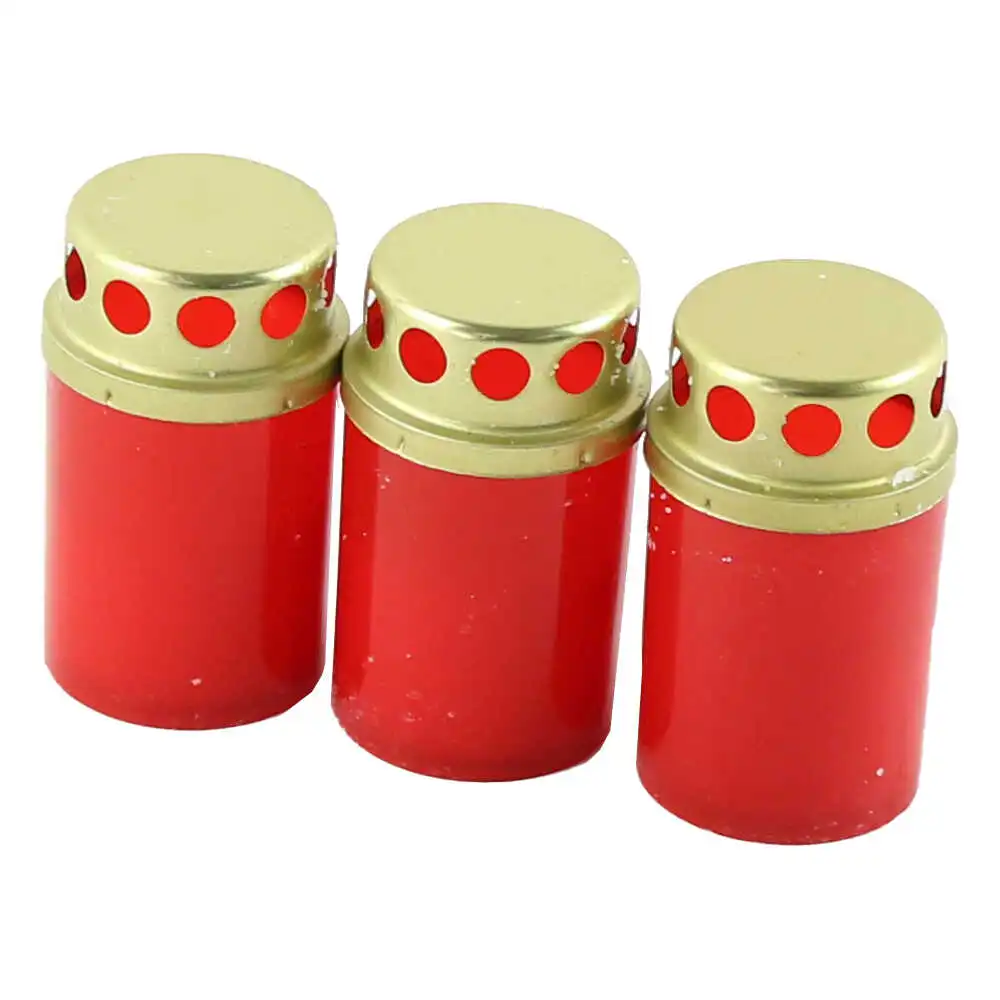 Candela de plastic cu capac metalic 75 mm - 3 buc.